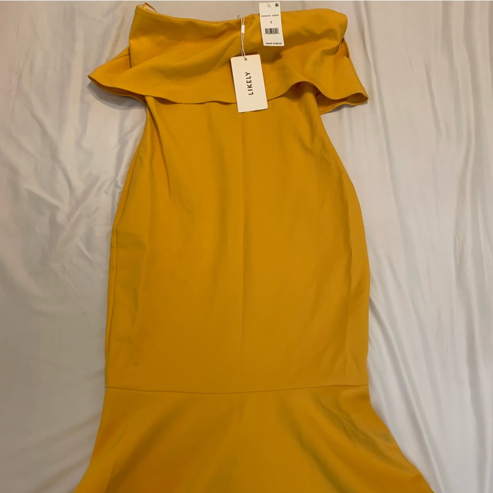 Strapless Yellow- orange dress - Picture 3 of 3
